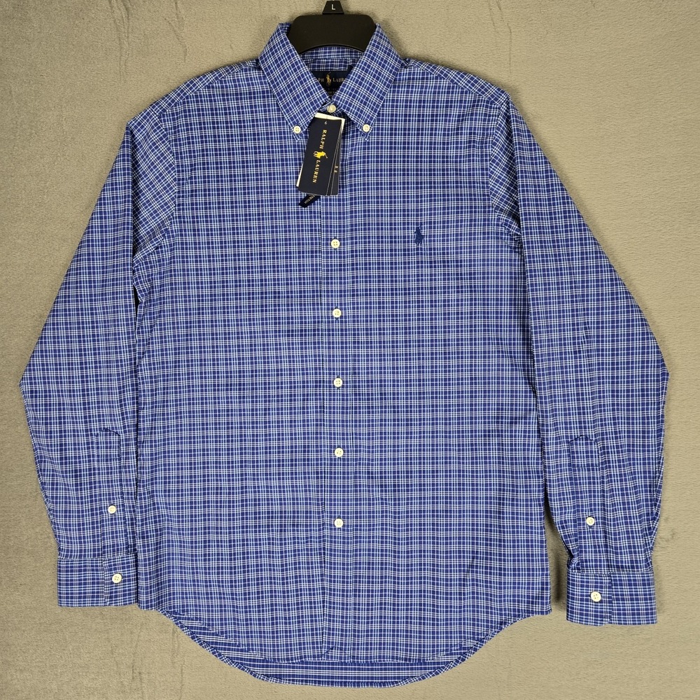 Polo Ralph Lauren Shirt Mens Small Classic Fit Performance Plaid Long Sleeve NWT